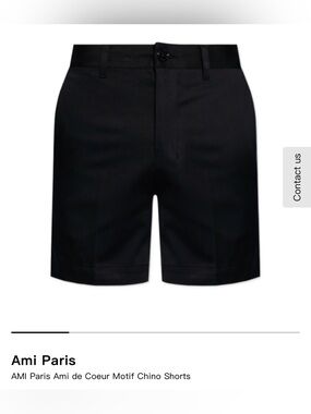 AMI PARIS Black Chino Shorts